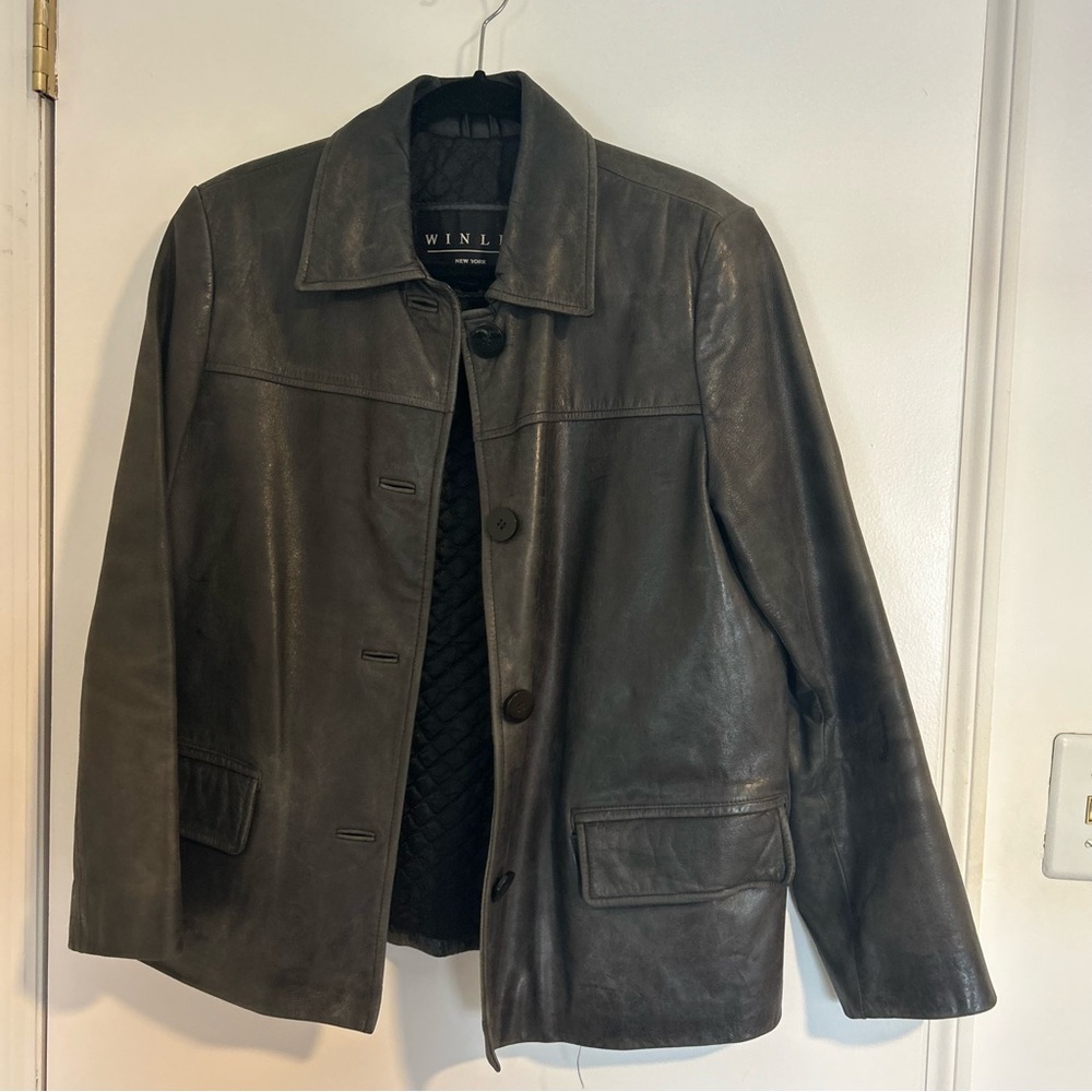 Winlit VINTAGE Black REAL LEATHER Jacket